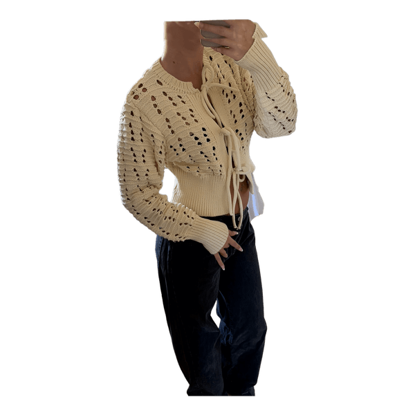 Cremefarvet strikket cardigan