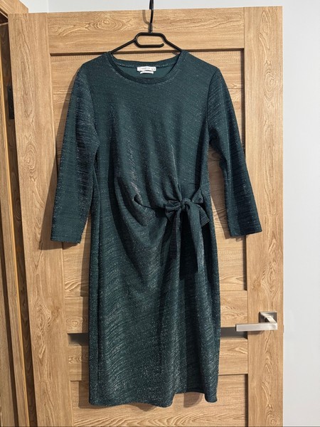 Green shimmer midi dress