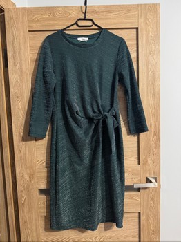 Green shimmer midi dress