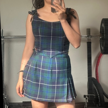 Tartan mini skirt set