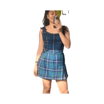 Tartan mini skirt set