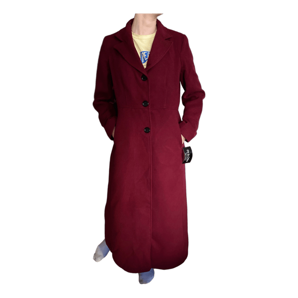 Red long wool coat