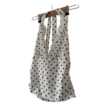 Valkoinen pilkullinen toppi xs