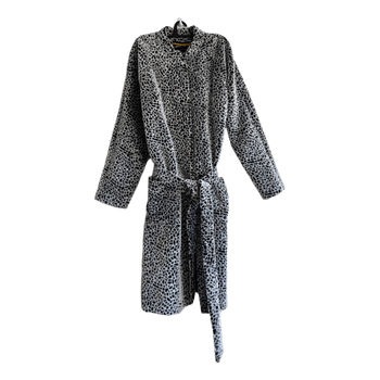 Animal print belted coat