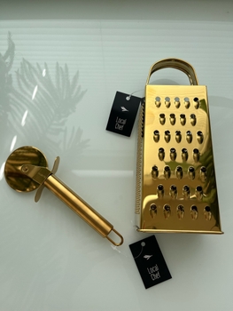 Gold Grater and Pizza Cutter 