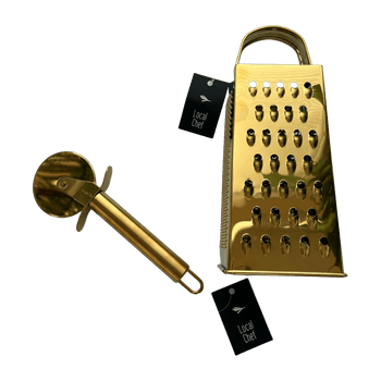 Gold Grater and Pizza Cutter 