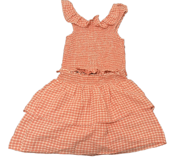 Pink gingham two-piece set