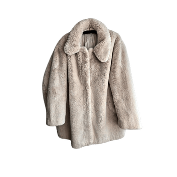 Beige faux fur coat