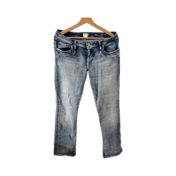 Blue low rise bootcut jeans