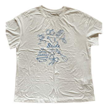 White bride graphic t-shirt