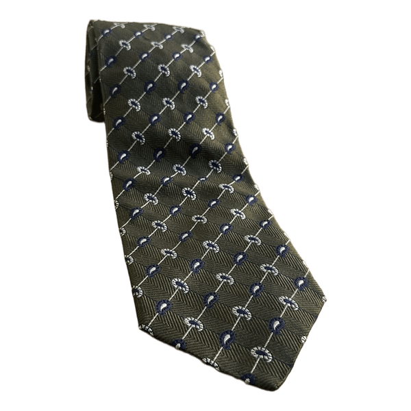 Façonnable green silk tie