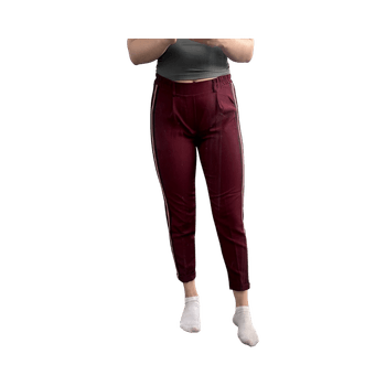 Burgundy stripe tapered trousers
