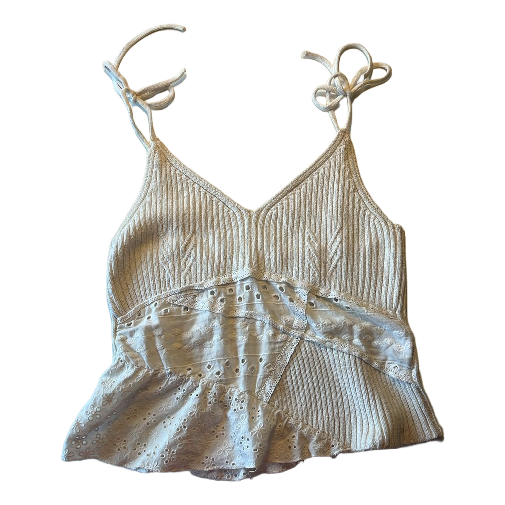 Hvid strikket Zara stroptop