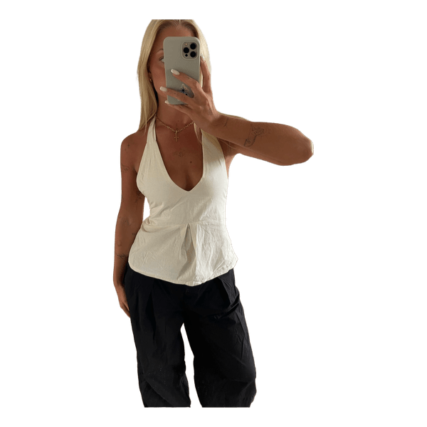 White halterneck top