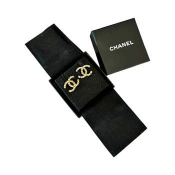 Chanel vintage CC chain logo earrings