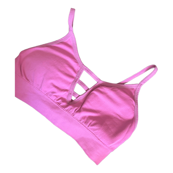 Pink strappy bralette