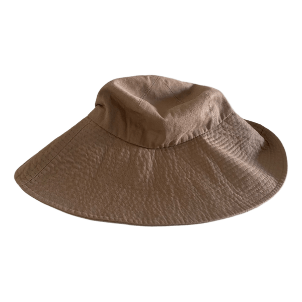 Global Accessories Wide Brim Sun Hat Beige 100% Cotton Adjustable Bucket Hat