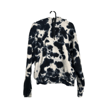 mustavalkoinen tie-dye huppari