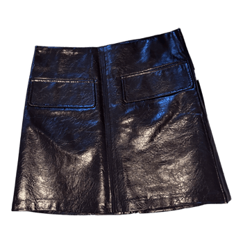 Dark cherry red leather skirt