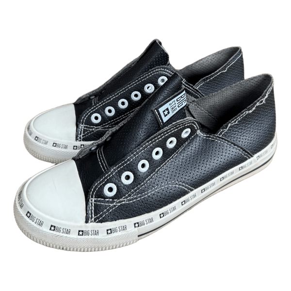 Black perforated slip-on sneakers