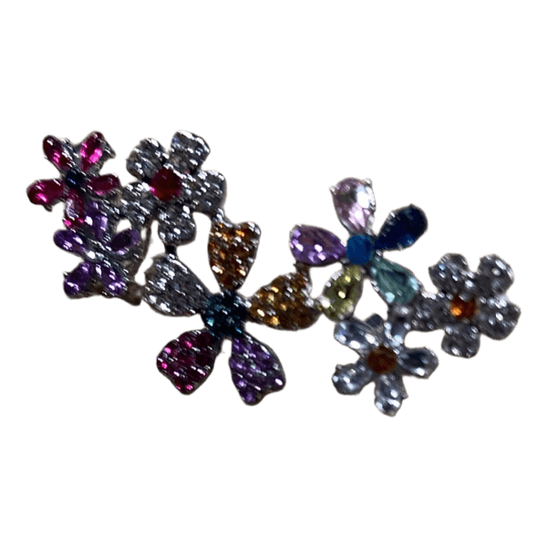 Floral rhinestone hair clip