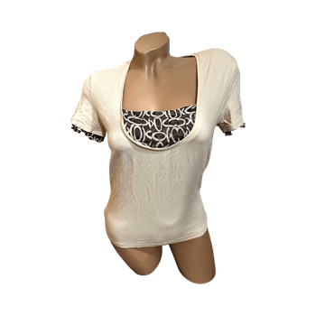 Beige short-sleeve top