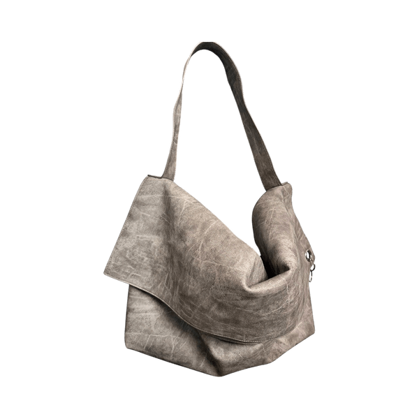 Grey slouchy shoulder bag