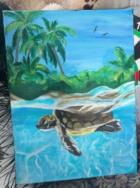 Turtle canvas painting