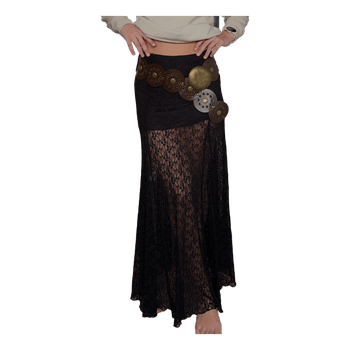 Black lace maxi skirt