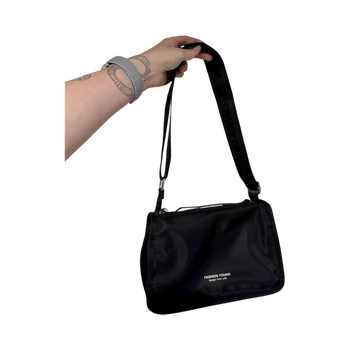 Black nylon shoulder bag