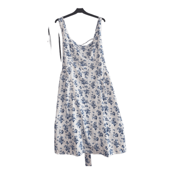 White and blue floral dress