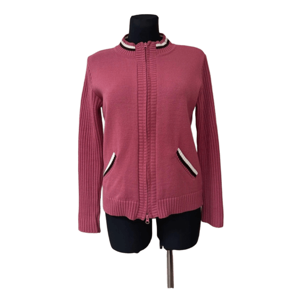 Pink zip-up cardigan