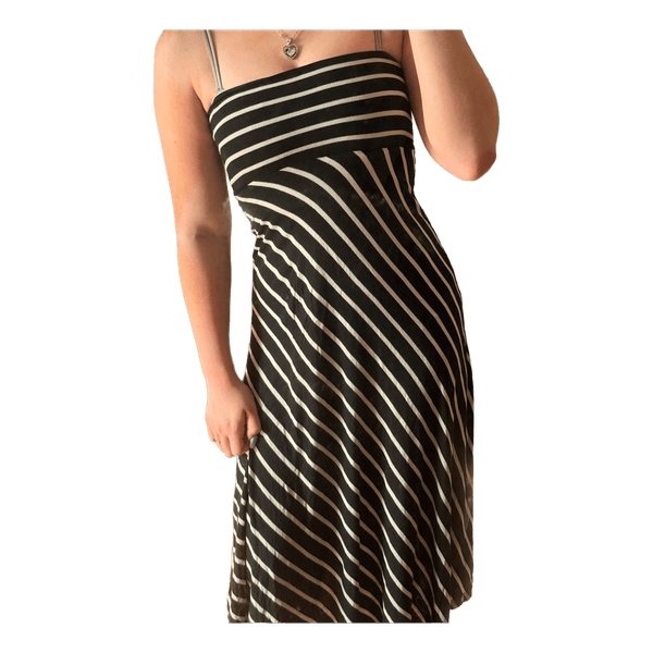 Black striped maxi dress