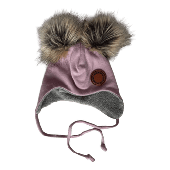 Pink wool earflap hat