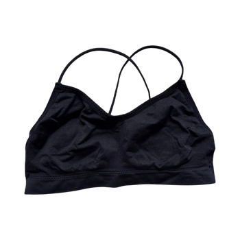 Black strappy sports bra