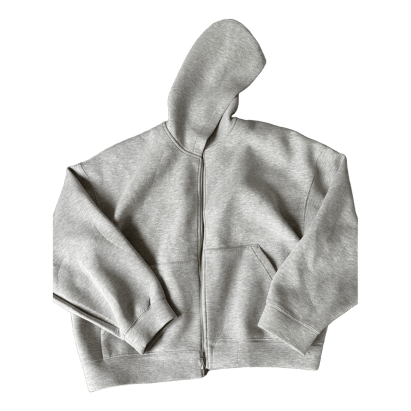 Grå Weekday scuba zip hoodie