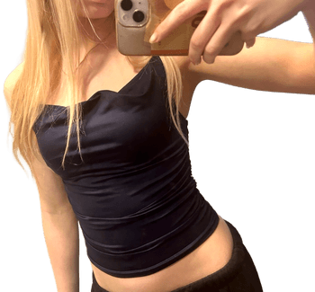 Tummansininen rypytetty toppi