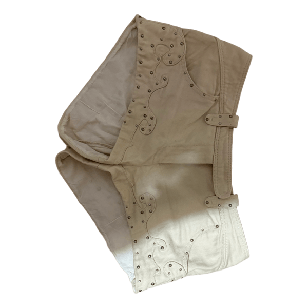 Beige denim shorts
