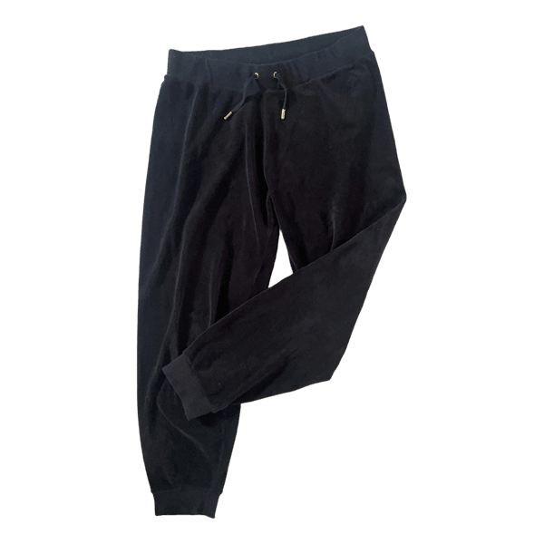 Black velour joggers