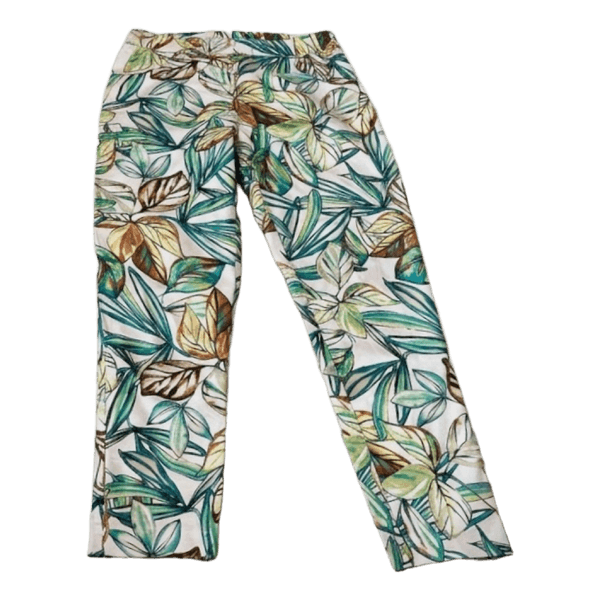 Italian Made Tropical Leaf Stretch Pants (Size M / IT 44)