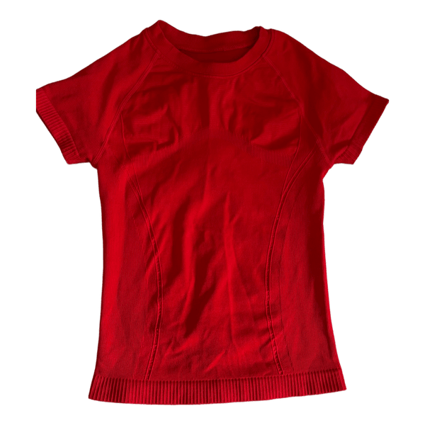 Red short sleeve sports top