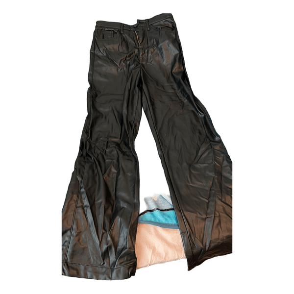 H&M Mustat tekonahkahousut 170cm