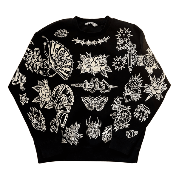 Black graphic crewneck sweatshirt