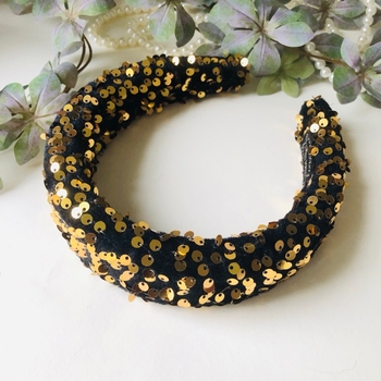 Musta glitter hiuspanta paljettipanta