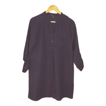 Navy button-up shirt dress