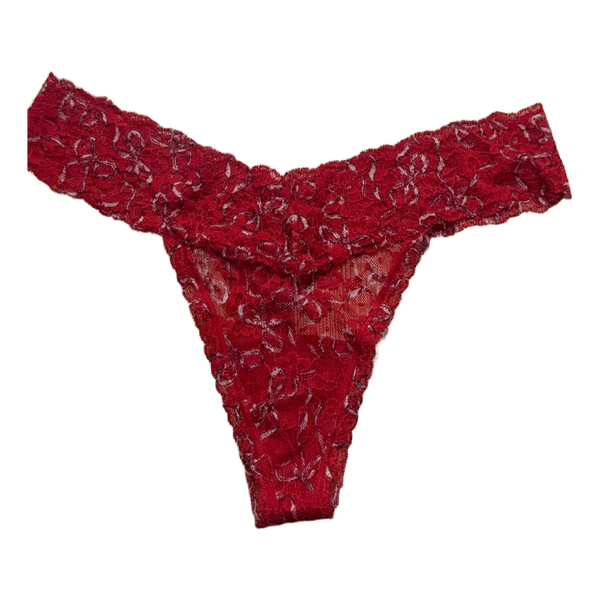 Red lace thong