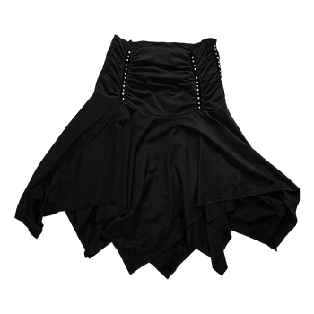 Black ruched midi skirt