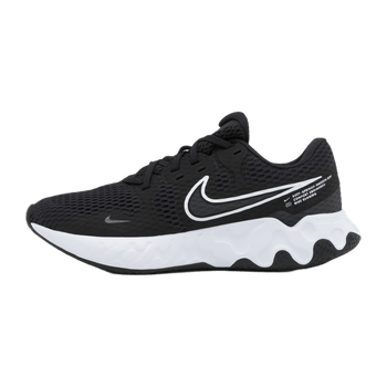 Black and white running shoes