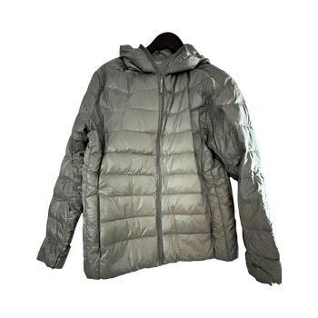 Keskiharmaa Uniqlo kevyttoppatakki