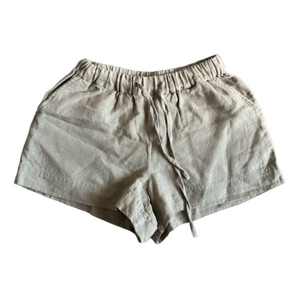 Beige linen shorts